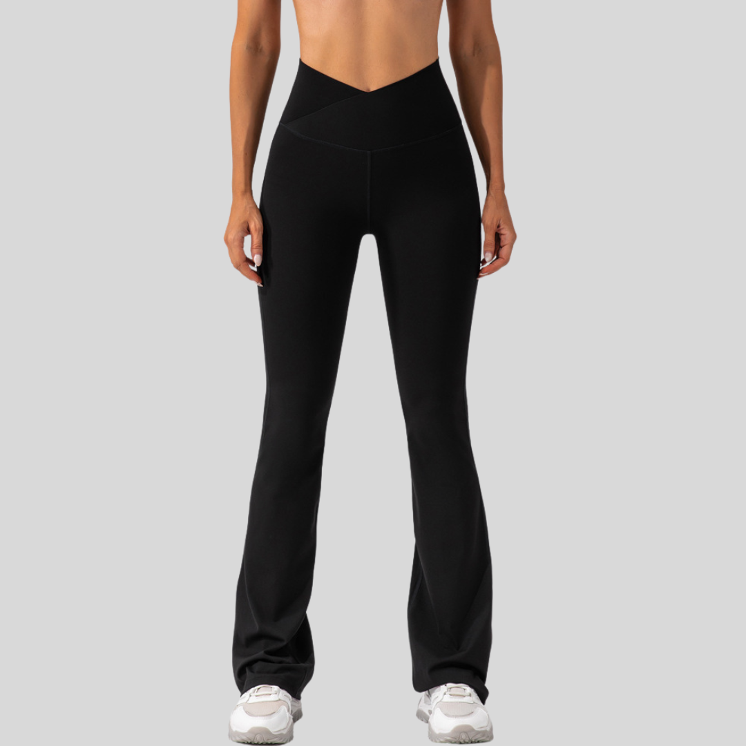 Coral Flare Leggings Black