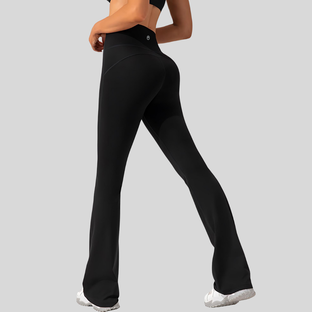 Coral Flare Leggings Black